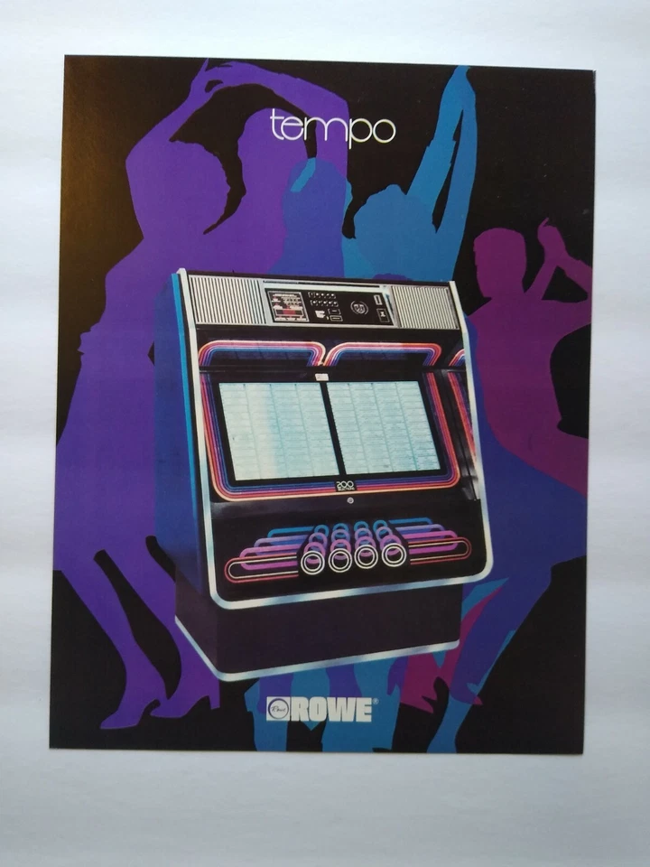Rowe Tempo Model Jukebox FLYER Original 1980 Phonograph Music Artwork Sheet - Image 3 of 3