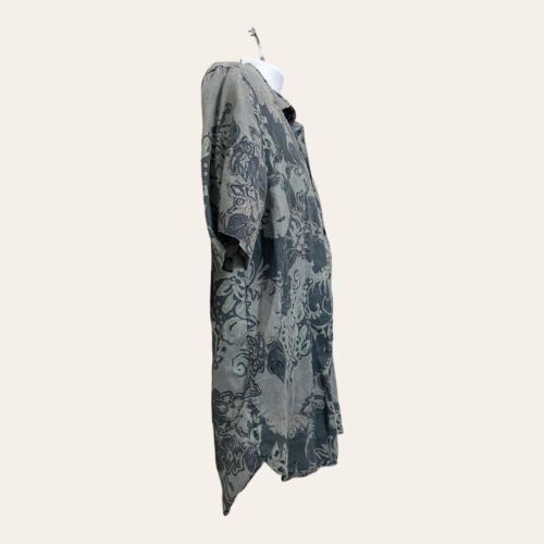 Axist Wave Washed Linen Mens Floral Hawaiian Shirt Size M 100% Linen - Picture 3 of 9