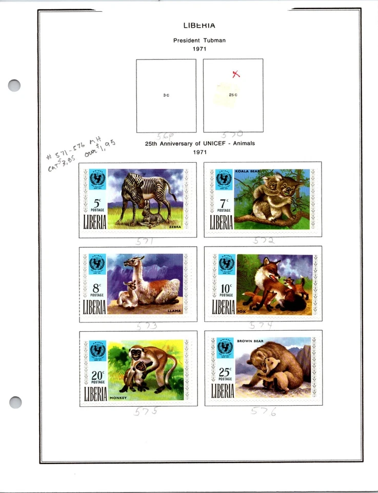 Colección de estampillas de Liberia #'S RANGO desde # 541-1138 NO COMPLETA (aprox. 370) Foto 3 de 4