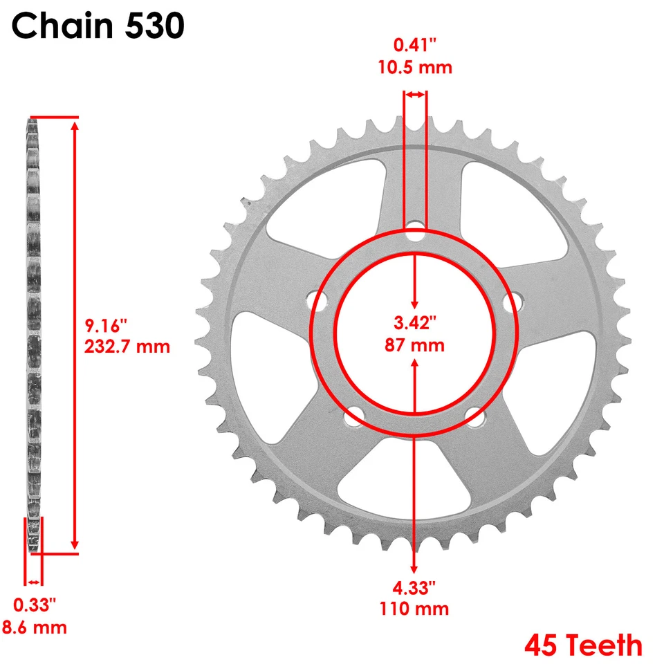 Комплект черной уплотнительной цепи привода и звездочек для Suzuki GSX750F Katana 750 1998-06 - Изображение 4 из 4
