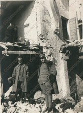 1918 PADOVA Piazza Eremitani Bombardamenti soldati WW1 Foto Militare