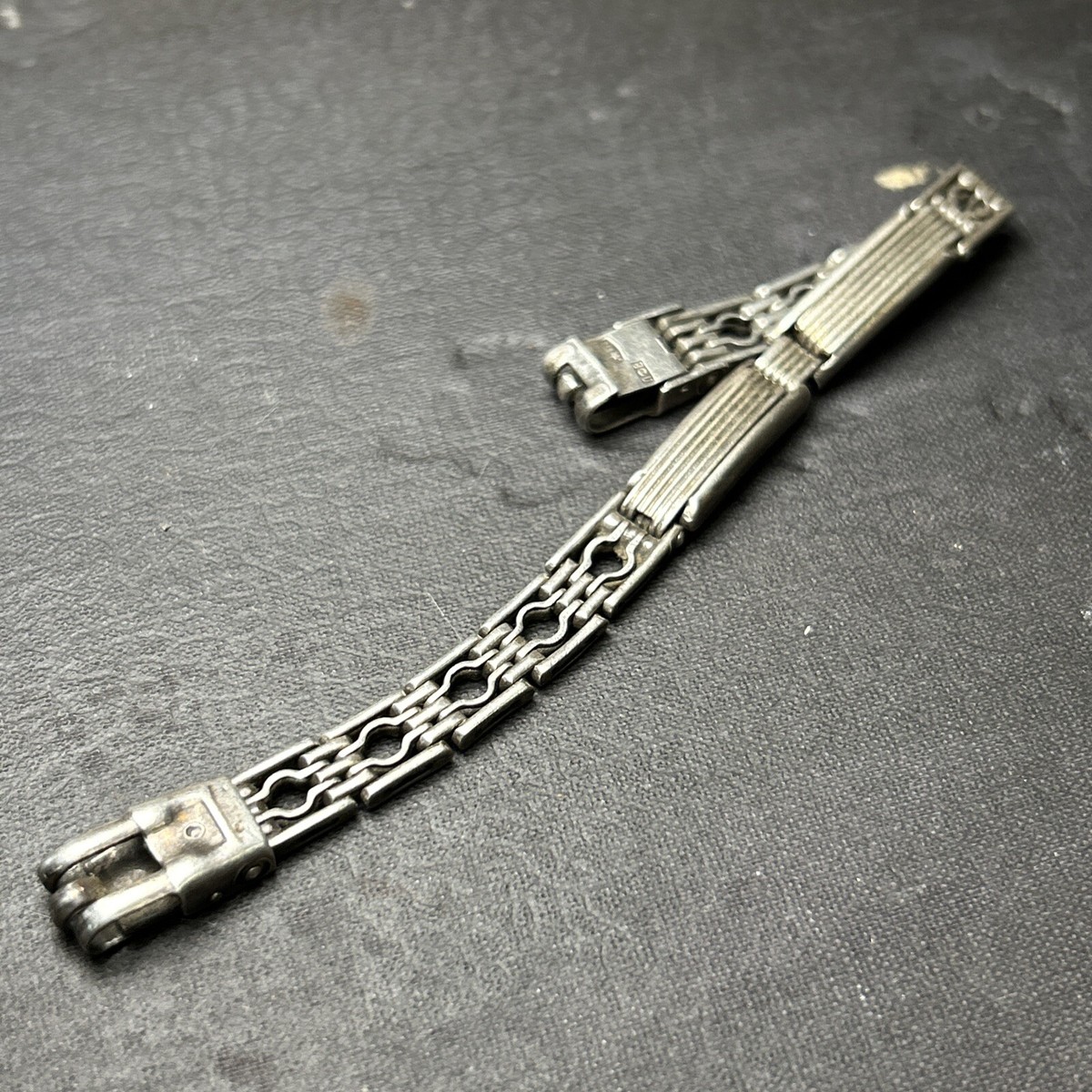 Vintage solid silver 875 watch band bracelet 15,3 grams 8 mm lugs 