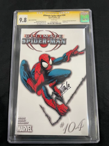 Ultimate Spider-Man # 104 CGC S.S GRADED 9.8 -Stan Lee signed 1: 50  rare!