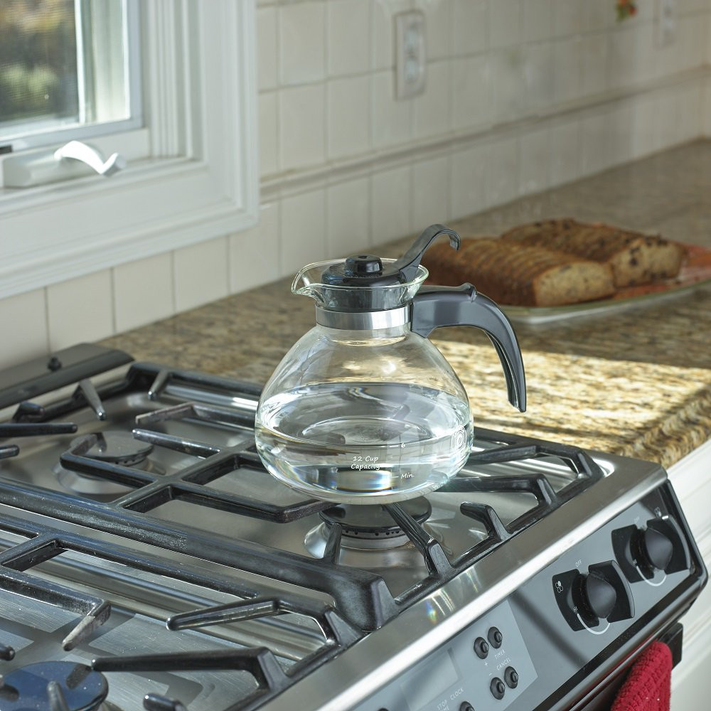 Stove Top Whistling Tea Kettle With always Cool Handle Dishwasher Safe 12 Cup