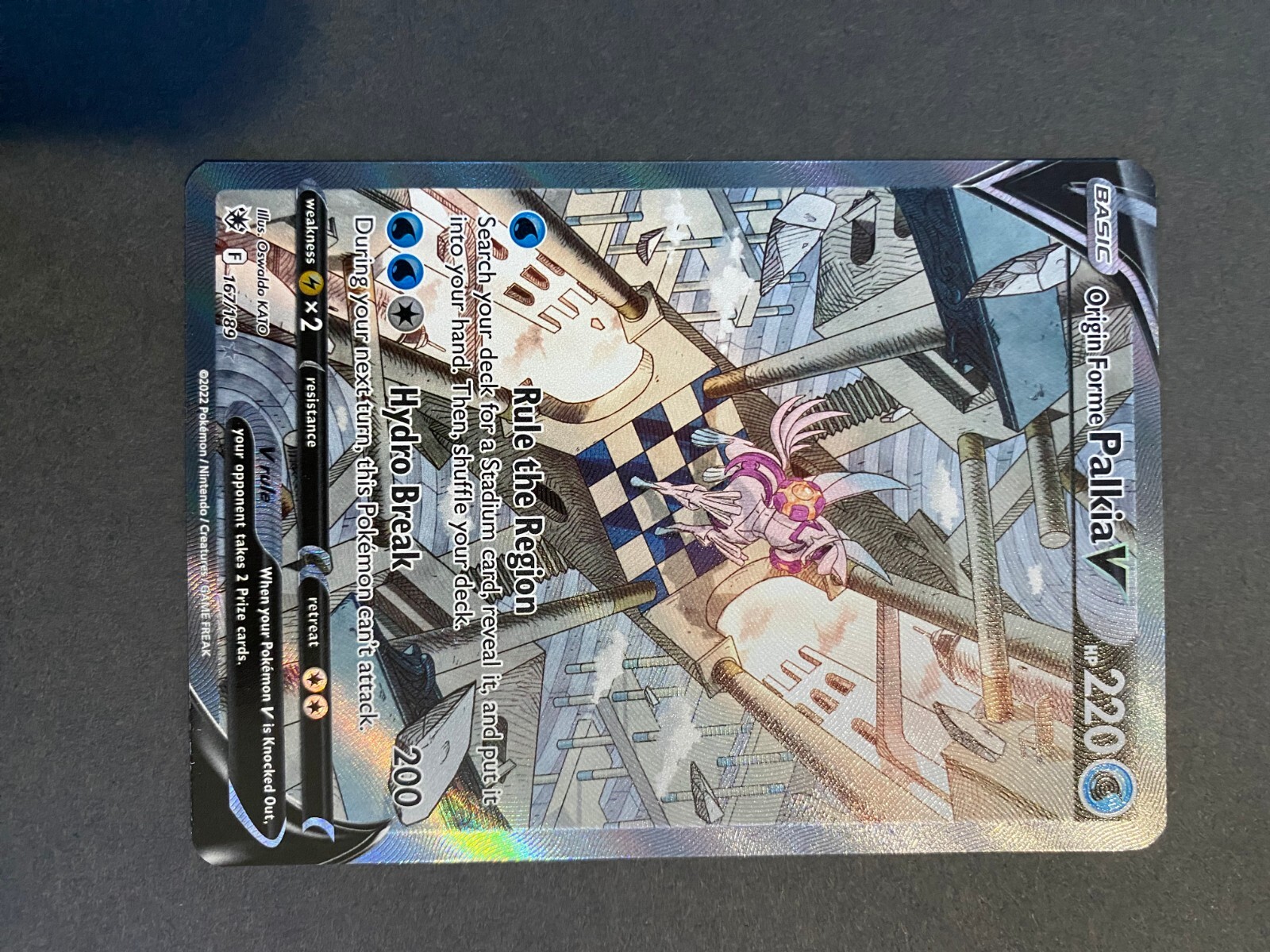 pokemon card, Palkia, Origin Forme Palkia, Palkia V #167, Palkia Origin