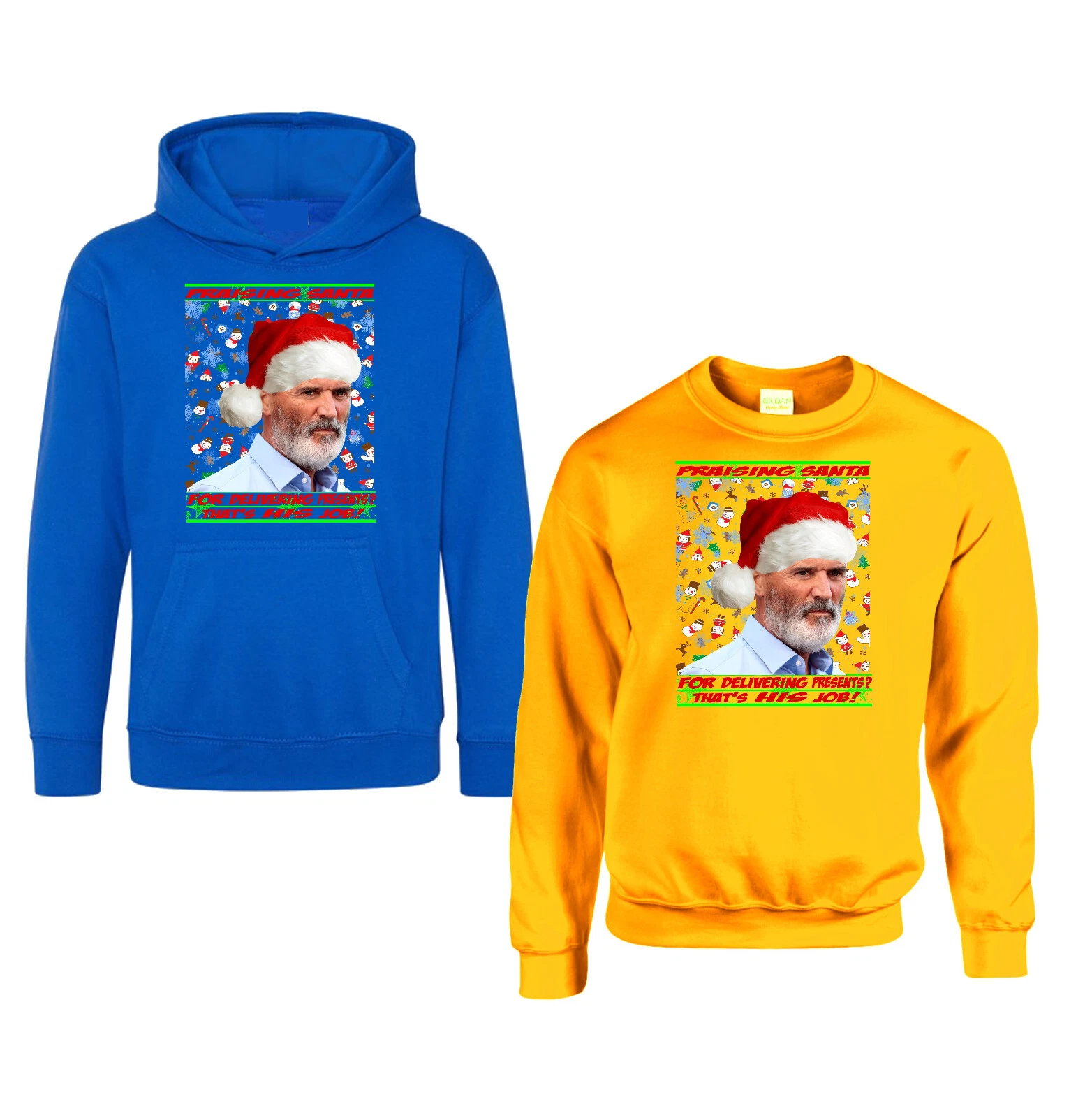 Roy Keane Christmas Hoodie, Praising Santa For Delivering Present Jumper Top