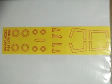 Galaxy Model 1/72 T869 C72001 F-14 Canopy & Wheel Flexible sticker for Hasegawa