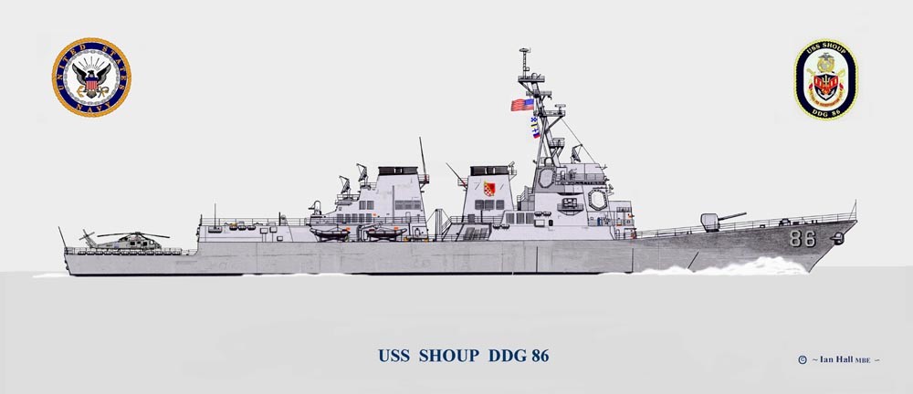USS Shoup DDG-86 Ship Print US Navy | eBay