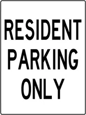 Resident Parking Only Sign Metal Traffic Control Lot or Driveway Sign 9x12inch