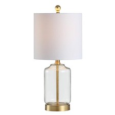 Jonathan Y JYL1033A 19.5" Modern Glam Clear Glass Table Lamp Brass Gold Bedside