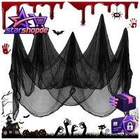 Halloween Gruseliges Tuch Schwarz 215X500Cm Gaze FüR Gothic Dekoration Party
