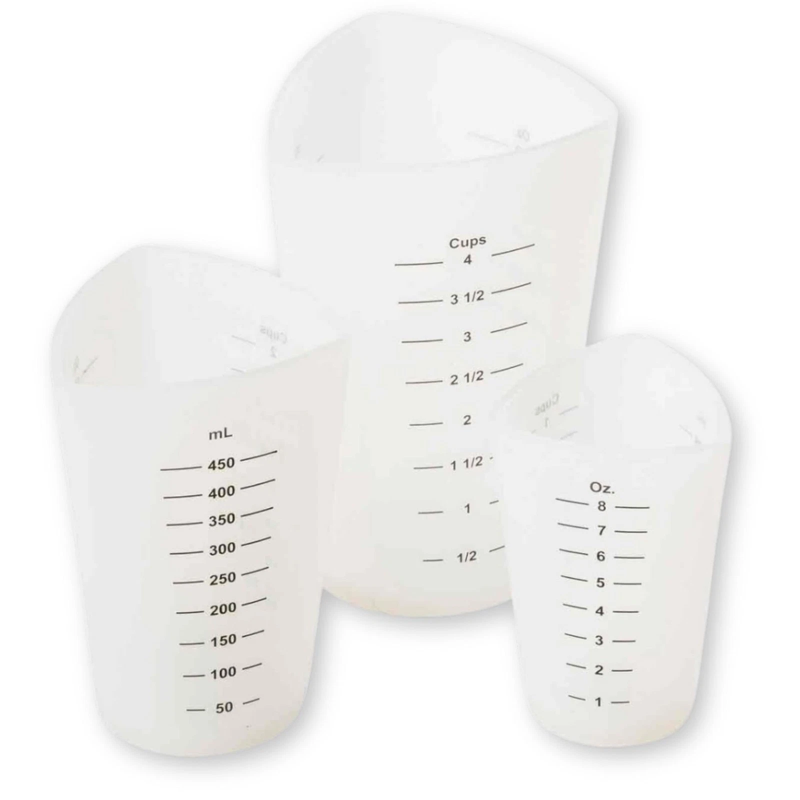 Tablecraft HSMC3 Measuring Cups, White,Measuring Cups & Spoons