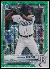 2021 Bowman Chrome Jhonny Piron Green Mojo Refractor /99 Tampa Bay Rays