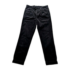 All Saints Kiels Corduroy Trousers Mens W28 L26 Black Cropped Slim Mid Rise 