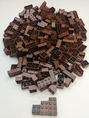 LEGO 200pcs Brown Shades Mix 2x2 2x3 2x4 Bricks Bulk Lot Cleaned Assorted City