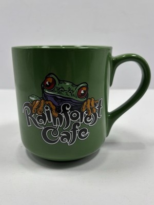 Vintage Rainforest Cafe CHA CHA The Tree Frog Green Coffee Mug Cup 16 Oz
