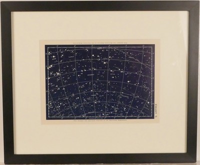 Vintage Framed Print - Star Map of the Southern Horizon 13.5''x16'' (Image 7''x10'')