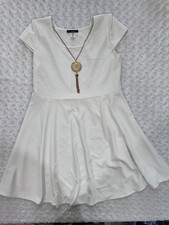 VTG Y2k MYTH White Dress With Necklace Embellishment PLUS SIZE 2X Made In USA