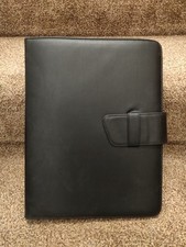Collins A4 Leather Document Folder Folio Black