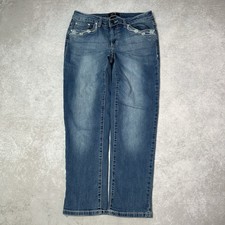 Earl Jean Embellished Jeweled Pockets Design Short Faded Women’s Jeans W28xL25