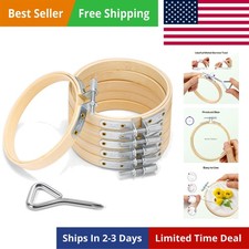 6 Pieces 4 Inch Embroidery Hoop with Metal Screw, Small Embroidery Hoops Set,...