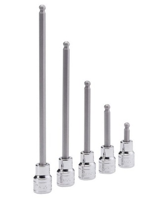 3/8 Zoll SD Kugelkopf Sechskant/Inbus Bit metrisch Steckschlüssel Sortiment von Genius Tools