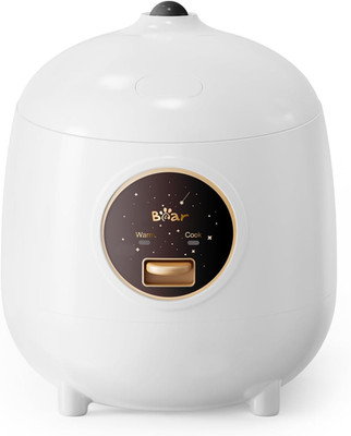 Mini Rice Cooker 2 Cup 1.2L Portable Non Stick One Button Keep Warm White