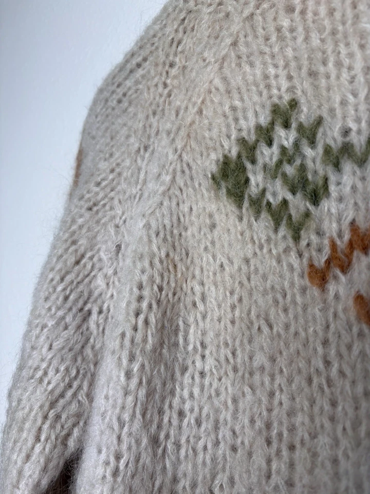 Suéter tejido a mano vintage hecho en Italia mezcla de lana mohair difuso talla S Foto 4 de 4