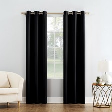 Mainstays Blackout Grommet Single Curtain Panel, 1 Panel, Black, 40"W x 63"L,NEW