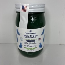 Wildcrafted Irish Sea Moss Gel, Dried Seaweed Seamoss, Blue Spirulina, Raspberry