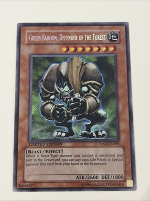 Green Baboon Defender of the Forest - Limited Secret Rare NM - Free Holo Card A
