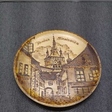 Romania Sighisoara Souvenir Decorative Wooden Plate Wall Hanging 2013