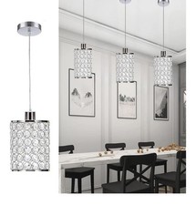 3 Pack Crystal Pendant Light Modern Chrome Kitchen Island Pendant Lighting