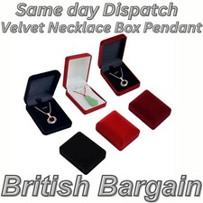 Velvet Necklace Box Pendant Jewelry Organizer Gift Box Storage for Trinkets UK