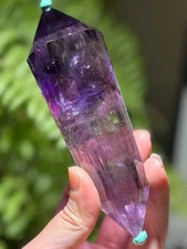 132mm Natural Amethyst Quartz Double Point Crystal Energy Reiki Decor