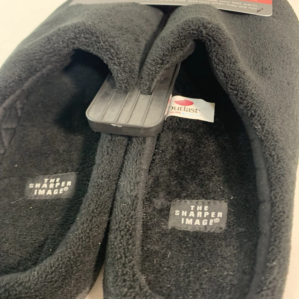 Sharper Image Temperature Regulating Slippers Mens XL (12-13) Black Memory Foam - Image 4 of 4