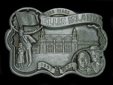 UC11148 NOS VINTAGE 1992 ELLIS ISLAND 100 YEARS COMMEMORATIVE BELT BUCKLE