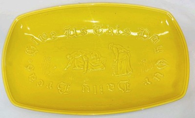 Give Us This Day Our Daily Bread Plate Yellow Decoration Spiritual Made In USA 