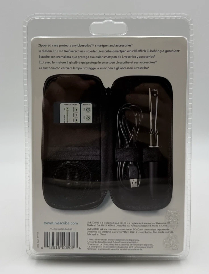 Livescribe Smart Pen Deluxe Zippered Carrying Case Black ~ New - Image 3 of 4