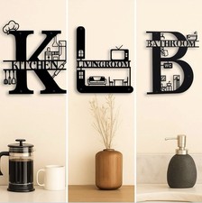 UMCADOR HOME Metal Wall Decor 3 Pc Kitchen Living Room Bathroom Letters K L B