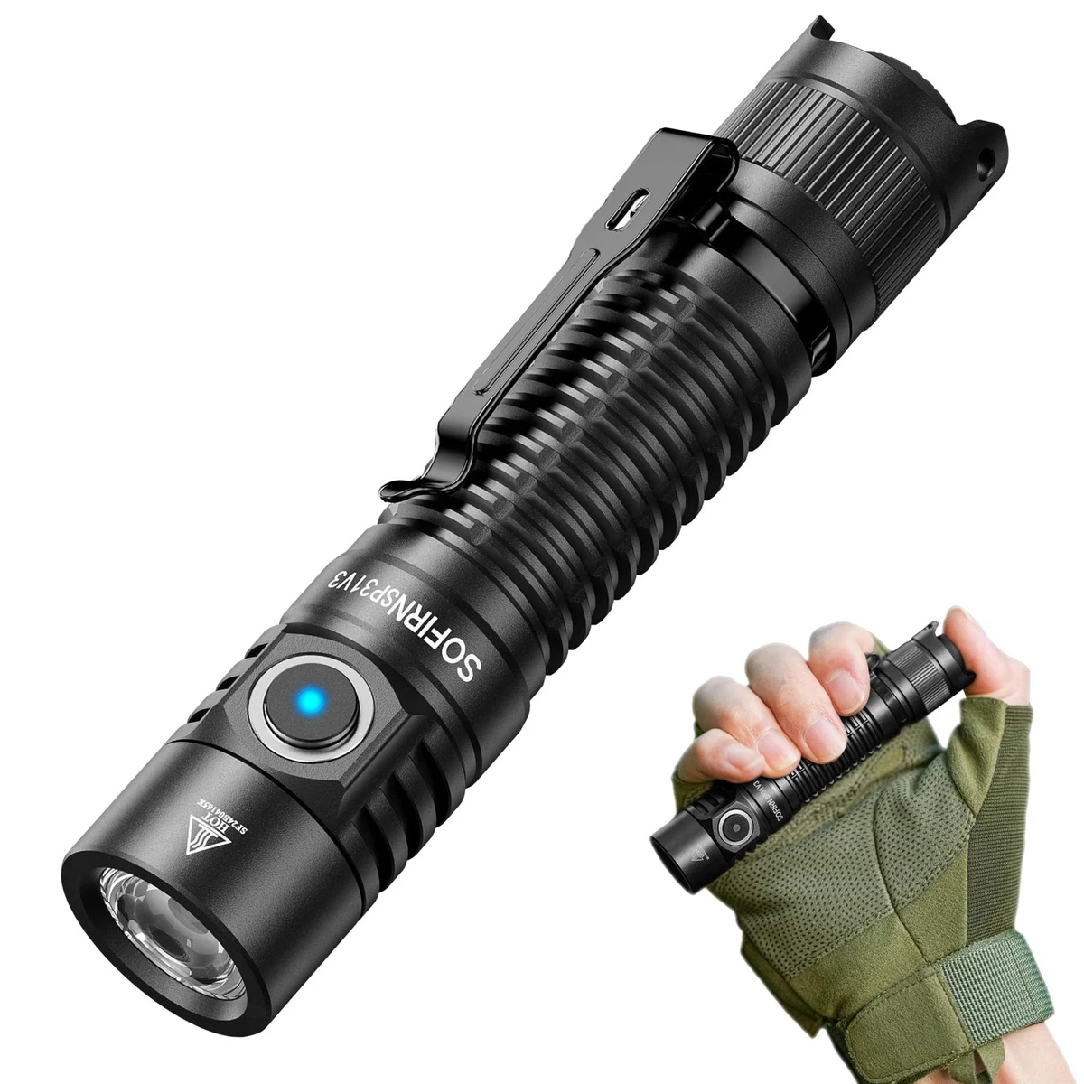 Confezione Da 2 Torce Tattiche LED 2000 Lumen – Zoom Impermeabile, 6 Modalità (alta/media/bassa/strobo/SOS/luce Lavoro) Con Base Magnetica – Per Campeggio Ed Emergenza - 2