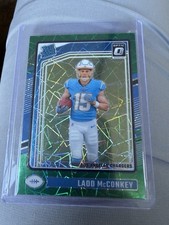 2024 Panini Donruss Optic - Rated Rookie Ladd McConkey #266 Green Hyper Prizm