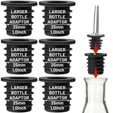 6 Pieces Liquor Pourer Adapters for Large Liquor Bottles Up to 1 Inch/25mm Neck