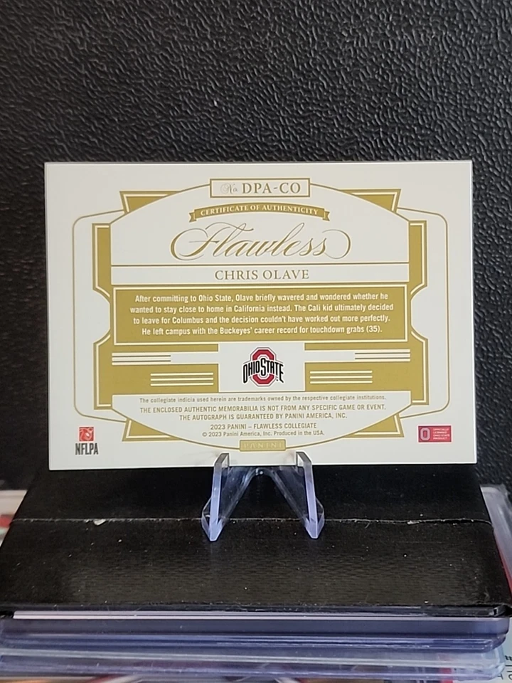 2023 Flawless Collegiate Dual Patch Auto /25 Chris Olave Buckeyes *3 Color Patch - Image 2 of 2