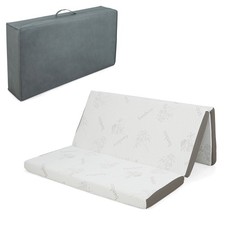 Double 10 cm Folding Gel-Infused Tri-fold Mattress Topper Cool Gel Memory Foam