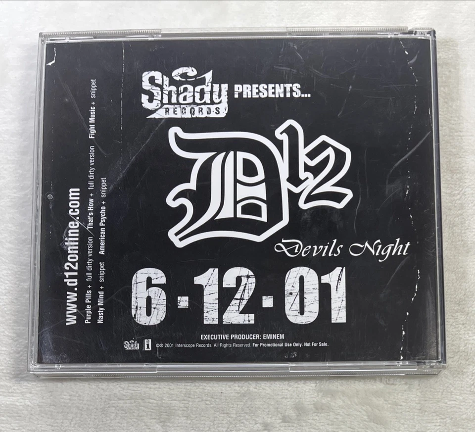 D12 Devil's Night Sampler Promo CD Single 2001 Eminem Purple Pills Shady Foto 4 de 4