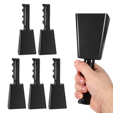 8inch Cow Bells for Football Games, 6pcs Cowbells for Sporting Events, Black