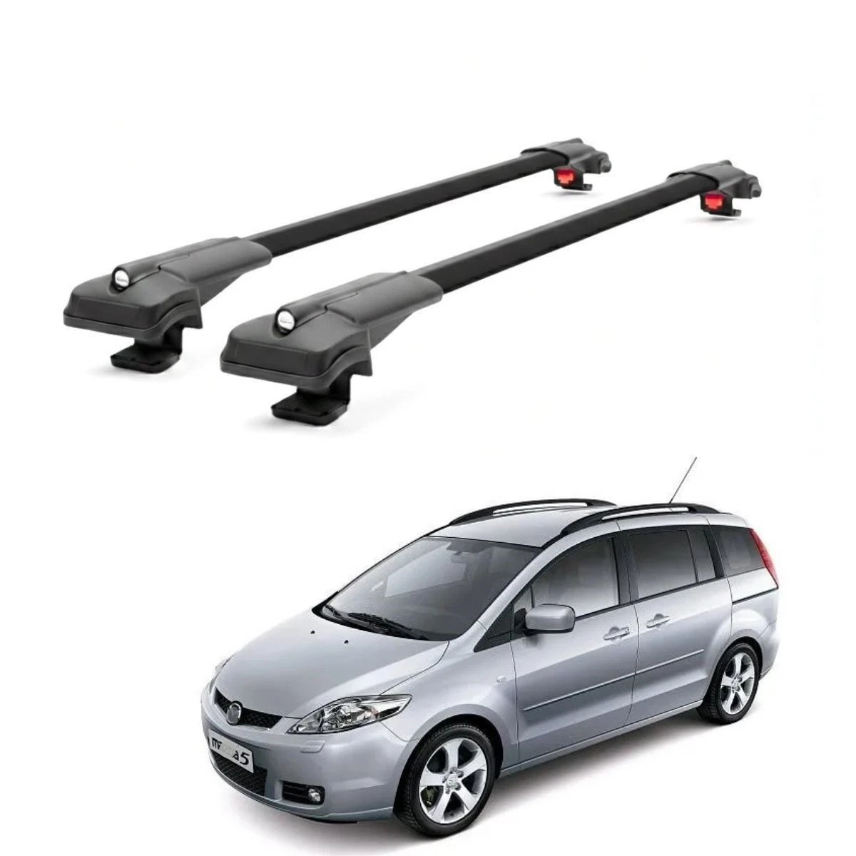 Barre Portatutto In Alluminio Farad Per Mazda CX-3 5 Porte 2015 Con Tetto Liscio – Portata 100 Kg, Omologate TÜV