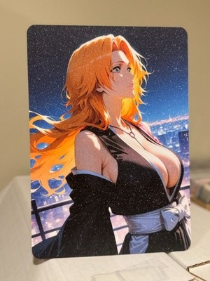 (BK2) Bleach Rangiku Matsumoto A5 Card Anime Doujin Waifu Card Size about 6x8 in