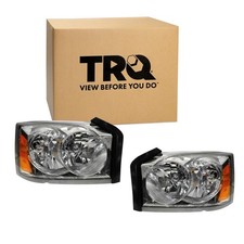 TRQ 2 Piece Headlight Assembly Set Driver Passenger Side Compatible with 20...
